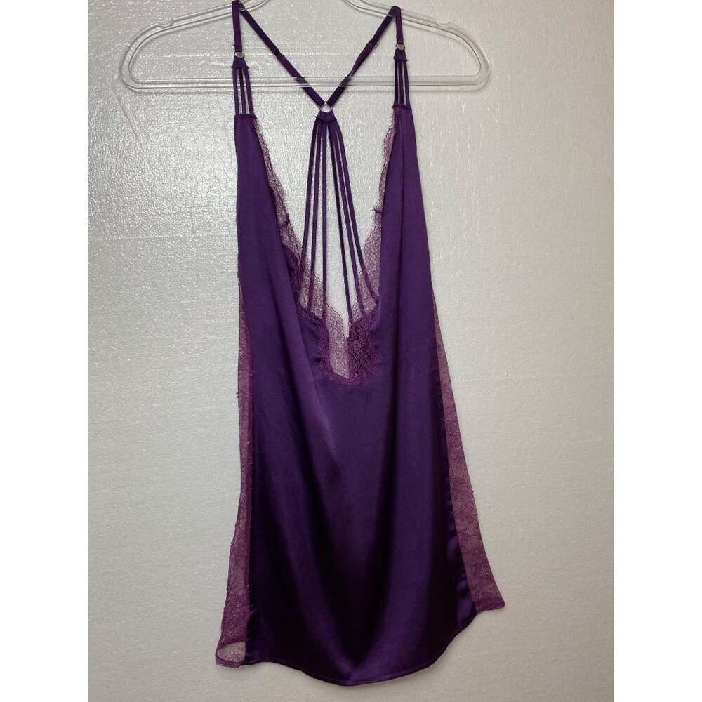 Victorias Secret Purple‎ Lace & Satin Chemise Lingerie Large Sexy Goth Punk Rock